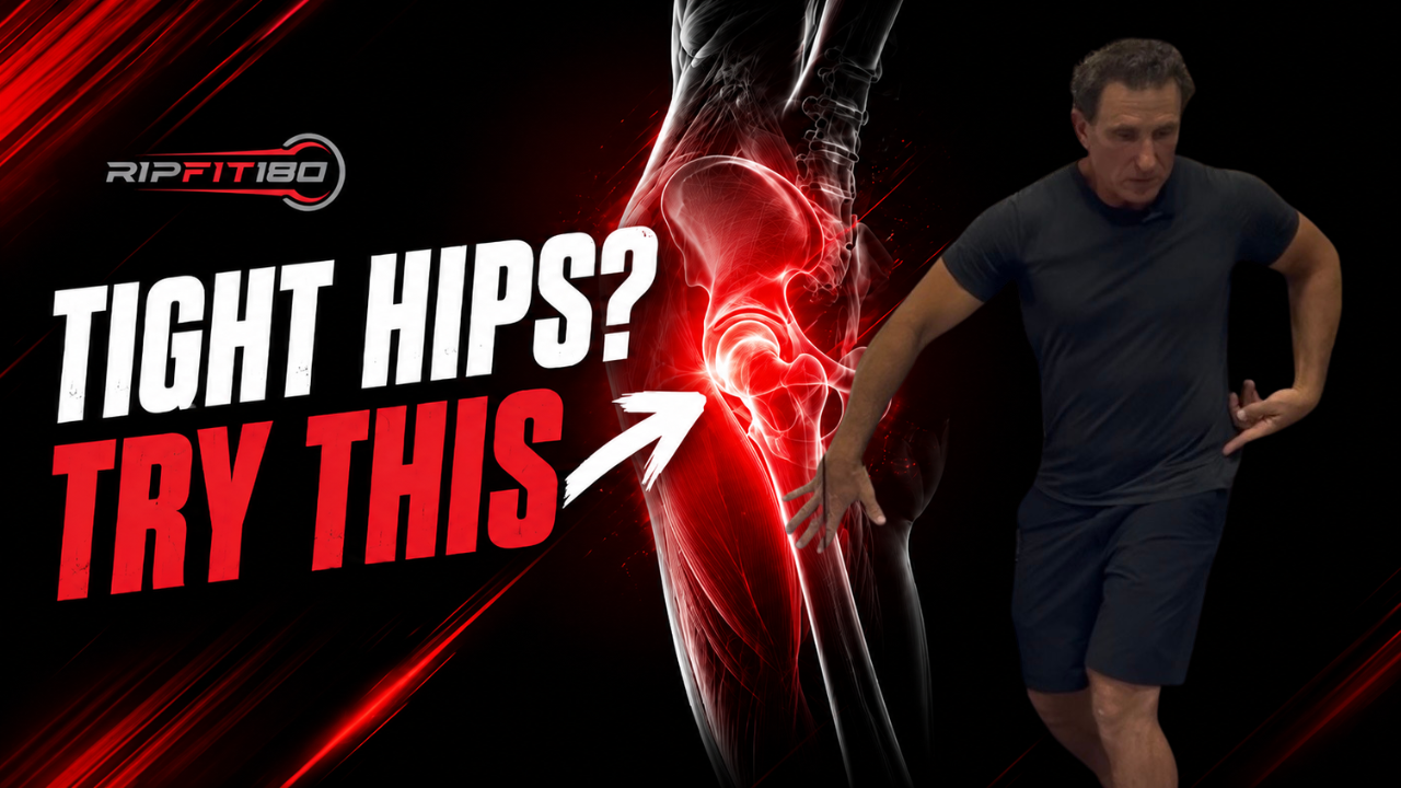Load video: Roman demonstrates two hip mobility and strengthening movements using the RipFit180 resistance training system to support hip control, strength, and range of motion.